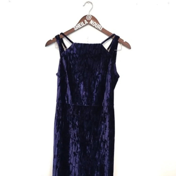 BADGLEY MISCHKA Textured Velvet Maxi Evening Gown Size 4 - Picture 7 of 8